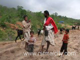 Rajasthani migrants in Narsapur village near temple